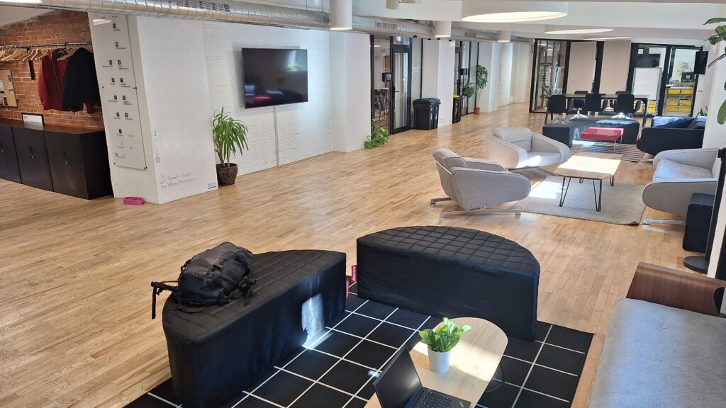 Networking L event space sofas